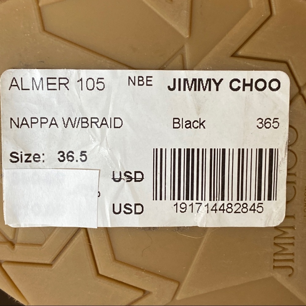 Jimmy Choo Almer Black Leather Wedges 36.5 - Picture 13 of 17